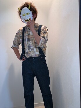 「古着のアイテム（トップス、その他）」を使った、古着の白鬼さん（メンズ・168cm）の春コーディネート