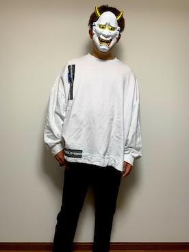 「GOSTAR DE FUGA（ゴスタール ジフーガ）のアイテム（スウェット）」を使った、古着の白鬼さん（メンズ・168cm）の春コーディネート