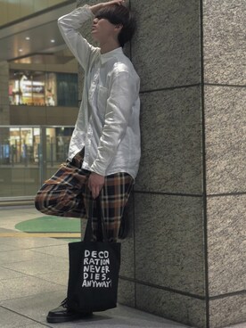 「アイテム（ドレスシューズ）」を使った、大阪産のきなこもちさん（メンズ・184cm・10代）の春コーディネート