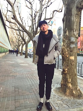 「日常」｜「アイテム（その他シューズ）」を使った、Hiroshi さん（メンズ・182cm）の冬コーディネート