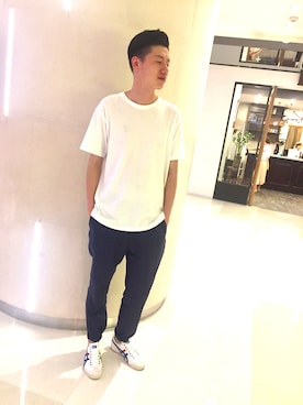 「日常」｜「アイテム（スリッポン）」を使った、Hiroshi さん（メンズ・182cm）の夏コーディネート