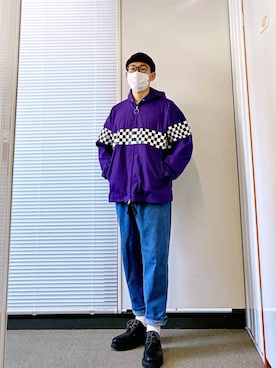 「MONKEY TIME（モンキータイム）のアイテム（ブルゾン）」を使った、圭さん（メンズ・166cm）の春コーディネート