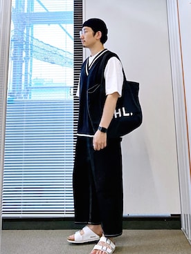 「YARD PLUS（ヤードプリュス）のアイテム（パンツ）」を使った、圭さん（メンズ・166cm）の春コーディネート