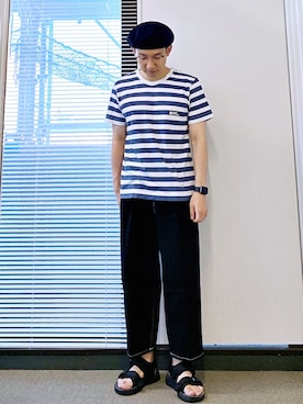 「YARD PLUS（ヤードプリュス）のアイテム（パンツ）」を使った、圭さん（メンズ・166cm）の夏コーディネート