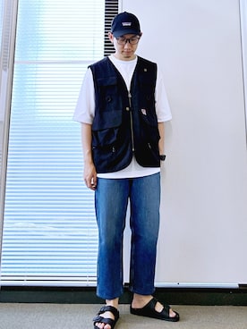 「BEN DAVIS（ベンデイビス）のアイテム（ベスト）」を使った、圭さん（メンズ・166cm）の夏コーディネート