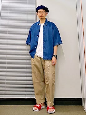 「VANS（バンズ）のアイテム（サンダル）」を使った、圭さん（メンズ・166cm）の春コーディネート