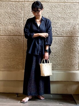 「URBAN RESEARCH DOORS（アーバンリサーチドアーズ）のコットンローンシャツ（シャツ/ブラウス）」を使った、akriiin12さん（レディース・161cm）の夏コーディネート