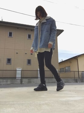 「アベイル」｜「アイテム（デニムジャケット）」を使った、ましみさん（レディース・160cm）の冬コーディネート