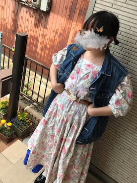 「アイテム（ワンピース/ドレス）」を使った、華捺さん（レディース・160cm・10代）の春コーディネート