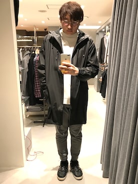 「HAMNETT（ハムネット）のアイテム」を使った、ジュンさん（メンズ・177cm）の冬コーディネート