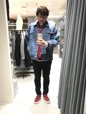 「alexanderwang（アレキサンダーワン）のアイテム（パンツ）」を使った、ジュンさん（メンズ・177cm）の冬コーディネート