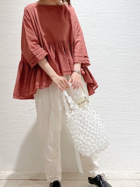 「PUAL CE CIN（ピュアルセシン）の【odds】SPIKY　BAG／バッグ（エコバッグ/サブバッグ）」を使った、Honokaさん（レディース・157cm）の春コーディネート