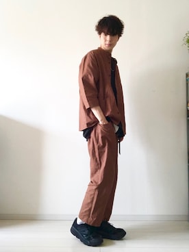 「Engineered Garments（エンジニアードガーメンツ）のアイテム」を使った、KYOさん（メンズ・180cm）の春コーディネート