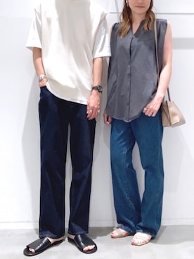 「LAKOLE（ラコレ）のアイテム（ベスト）」を使った、KYOさん（メンズ・180cm）の夏コーディネート