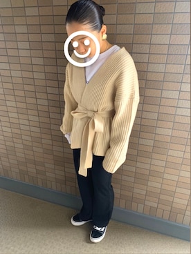 「Vicente（ヴィセンテ）のアイテム（カーディガン/ボレロ）」を使った、のあさん（レディース・151cm）の冬コーディネート