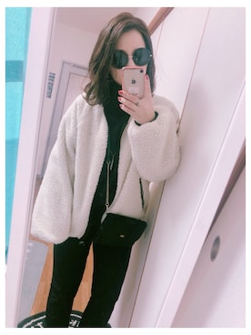 「SpRay（スプレイ）のアイテム（ブルゾン）」を使った、saya♡さん（レディース・153cm）の冬コーディネート