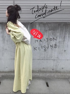 「メゾン キツネ(MAISON KITSUNE)」｜ぽんた2さん（レディース・155cm）の夏コーディネート