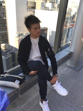 「WEGO（ウィゴー）のアイテム（クラッチバッグ）」を使った、奈央さん（メンズ・165cm）の秋コーディネート