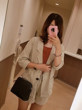 「TOMMY HILFIGER」｜「アイテム（セットアップ）」を使った、ゆかりさん（レディース・163cm）の夏コーディネート
