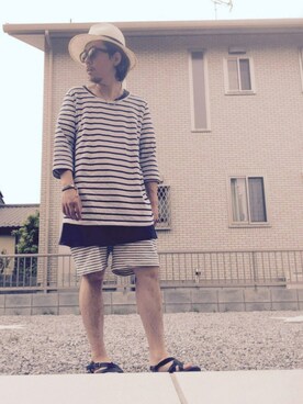 「Magine（マージン）のアイテム（帽子）」を使った、☆ash★◡̎*さん（メンズ・167cm）の夏コーディネート