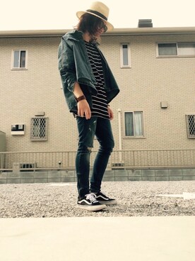 「antiqua（アンティカ）のアイテム（デニムジャケット）」を使った、☆ash★◡̎*さん（メンズ・167cm）の夏コーディネート