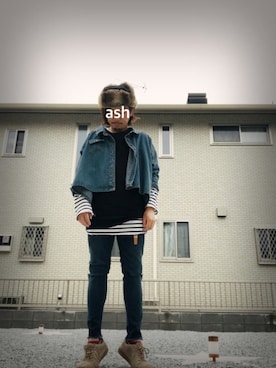 「antiqua（アンティカ）のアイテム（デニムジャケット）」を使った、☆ash★◡̎*さん（メンズ・167cm）の秋コーディネート