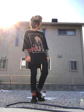 「靴下チラ見せ」｜「アイテム（その他シューズ）」を使った、☆ash★◡̎*さん（メンズ・167cm）の秋コーディネート