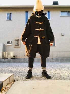 「BEAMS（ビームス）のアイテム（ダッフルコート）」を使った、☆ash★◡̎*さん（メンズ・167cm）の冬コーディネート