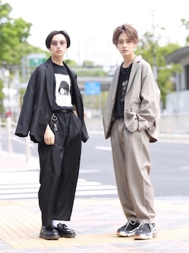 「アイテム（ローファー）」を使った、中岡 圭さん（メンズ・168cm）の春コーディネート
