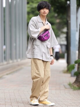 「kutir」｜「アイテム（アナログ腕時計）」を使った、中岡 圭さん（メンズ・168cm）の夏コーディネート