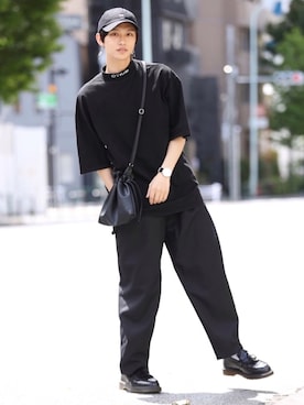 「RAGEBLUE（レイジブルー）のアイテム（ハンドバッグ）」を使った、中岡 圭さん（メンズ・168cm）の春コーディネート