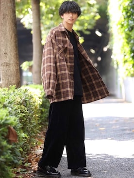 「ラブアンドピース2020」｜「アイテム（ブルゾン）」を使った、中岡 圭さん（メンズ・168cm）の秋コーディネート
