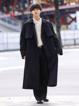 「Adoon plain（アドーンプレーン）のアイテム（パンツ）」を使った、中岡 圭さん（メンズ・168cm・20代）の冬コーディネート