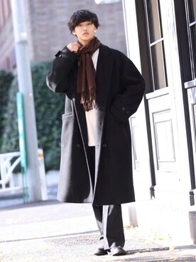 「Adoon plain（アドーンプレーン）のアイテム（パンツ）」を使った、中岡 圭さん（メンズ・168cm・20代）の冬コーディネート