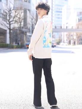 「Adoon plain（アドーンプレーン）のアイテム（パンツ）」を使った、中岡 圭さん（メンズ・168cm・20代）の冬コーディネート