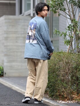 「CONVERSE（コンバース）のCONVERSE コンバース オール スター オックス / ALL STAR OX(BLACK) 32160321（スニーカー）」を使った、中岡 圭さん（メンズ・168cm・20代）の春コーディネート