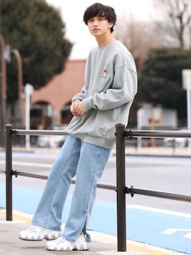「Adoon plain（アドーンプレーン）のアイテム（パンツ）」を使った、中岡 圭さん（メンズ・168cm・20代）の春コーディネート