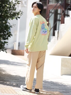 「CONVERSE（コンバース）のCONVERSE コンバース オール スター オックス / ALL STAR OX(BLACK) 32160321（スニーカー）」を使った、中岡 圭さん（メンズ・168cm・20代）の春コーディネート
