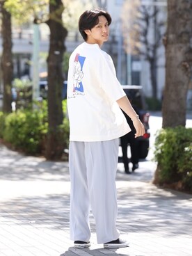 「CONVERSE（コンバース）のCONVERSE コンバース オール スター オックス / ALL STAR OX(BLACK) 32160321（スニーカー）」を使った、中岡 圭さん（メンズ・168cm・20代）の春コーディネート