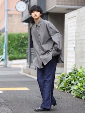 「SILVER BULLET（シルバーバレット）のアイテム（シューズ）」を使った、中岡 圭さん（メンズ・168cm）の春コーディネート