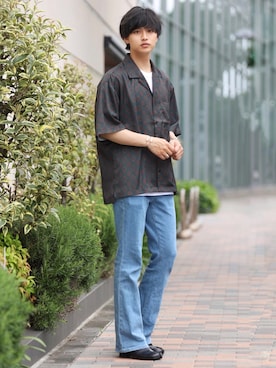 「SILVER BULLET（シルバーバレット）のアイテム（シューズ）」を使った、中岡 圭さん（メンズ・168cm）の春コーディネート