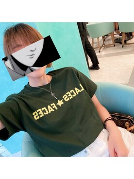 「PLACES+FACES（プレイシーズフェイシーズ）のアイテム」を使った、uSagi.さん（レディース・165cm）の夏コーディネート