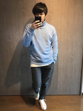「スボーツミックス」｜「アイテム（スラックス）」を使った、やぎぺー@ユニクロコーデさん（メンズ・176cm）の冬コーディネート