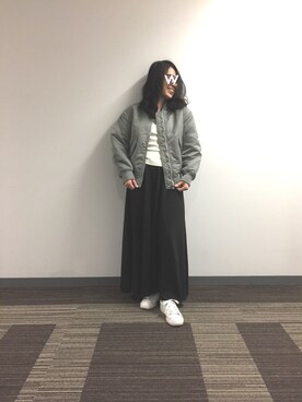 「エムエーワン」｜「アイテム（その他アウター）」を使った、Mさん（レディース・155cm）の冬コーディネート