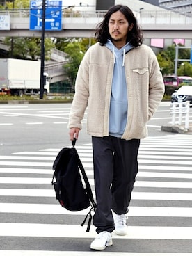 「MACOBER（マコバ）のアイテム（パンツ）」を使った、鈴木さん（メンズ・171cm）の秋コーディネート