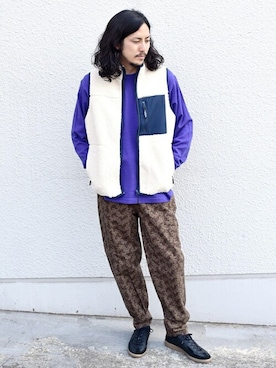 「MACOBER（マコバ）のアイテム（パンツ）」を使った、鈴木さん（メンズ・171cm）の冬コーディネート