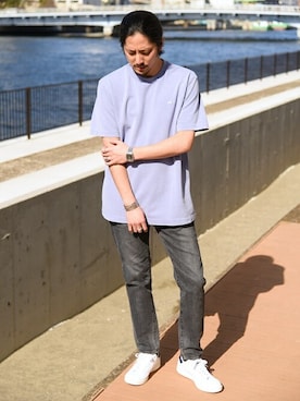 「RED CARD TOKYO（レッドカード）のアイテム」を使った、鈴木さん（メンズ・171cm）の春コーディネート