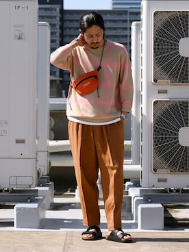 「アイテム（ボディバッグ/ウエストポーチ）」を使った、鈴木さん（メンズ・171cm）の春コーディネート