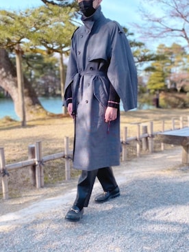 「花見コーデ」｜「アイテム（スラックス）」を使った、うえだ。さん（メンズ・184cm）の春コーディネート