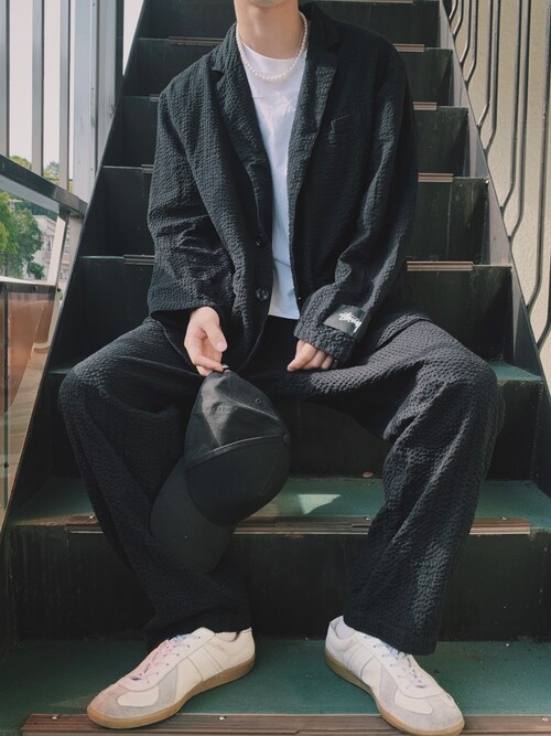 Stussy ステューシー のテーラードジャケットを使ったメンズ人気ファッションコーディネート Sciaky